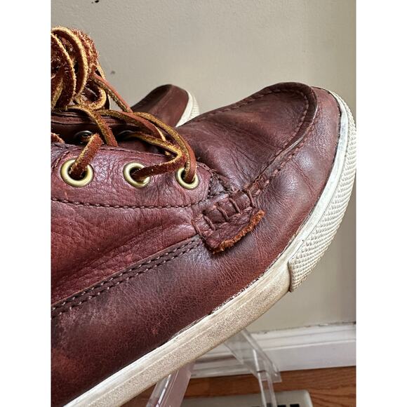 Polo Ralph Lauren Shoes Tavis Brown Leather High Top Sneakers Boots Men Size - Picture 6 of 16